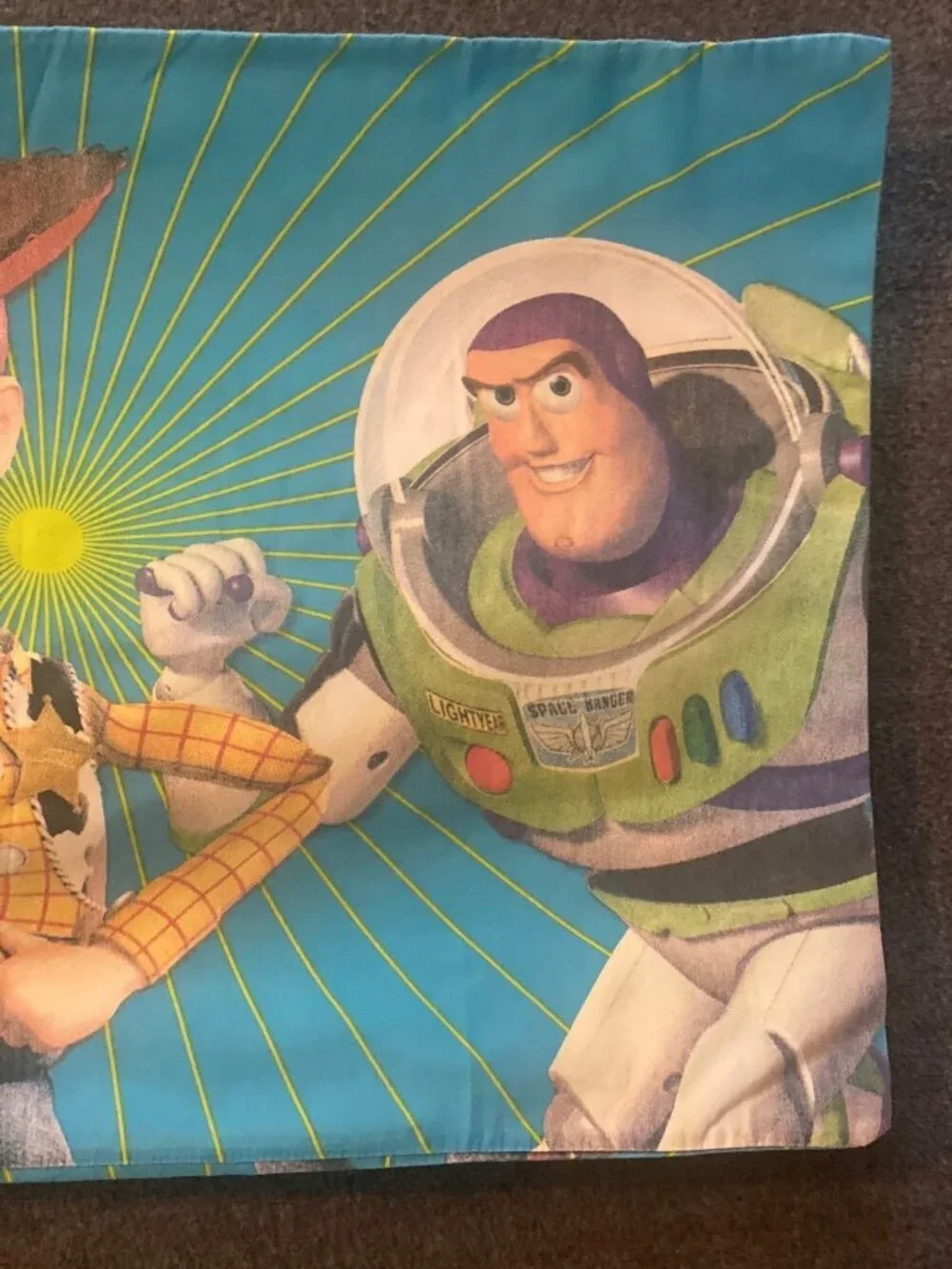 VTG Disney Pixar Toy Story Standard Pillow Case Double Sided Woody Buzz Lightyea